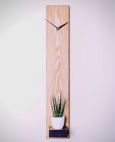 ساعت دیواری طاقچه دار چوبی روکش دار طرح جدید کد 64712