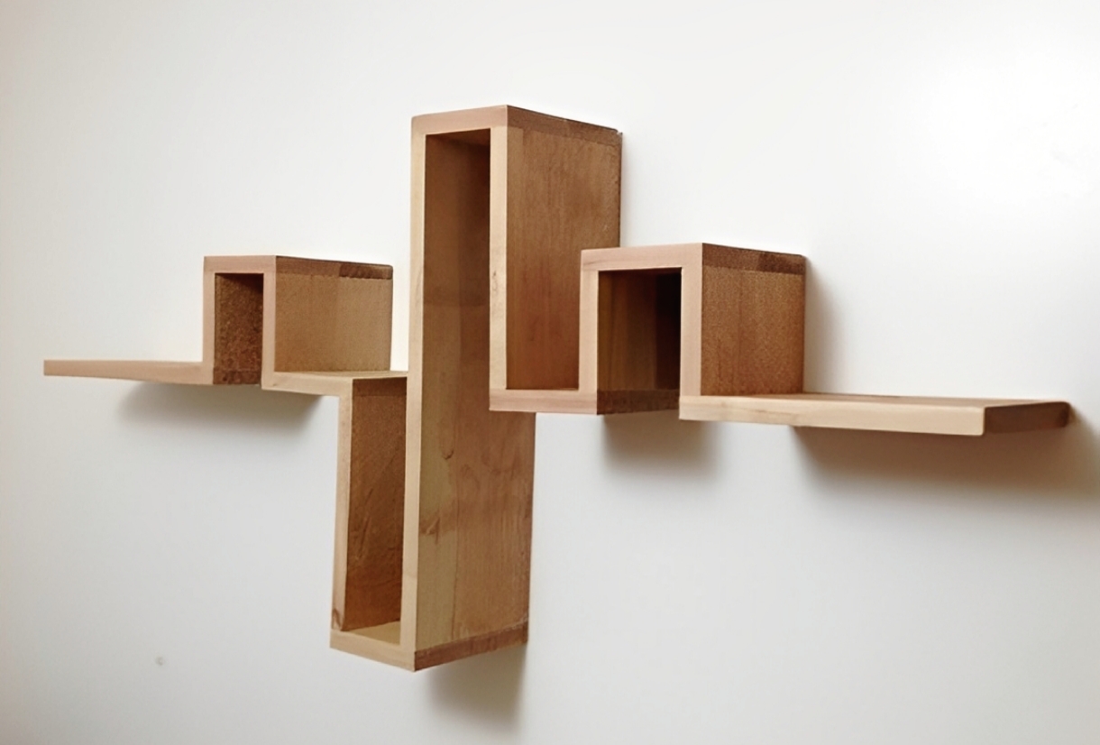 شلف دیواری اروپایی طرح ضربان قلب روکش دار ضد خش لایت